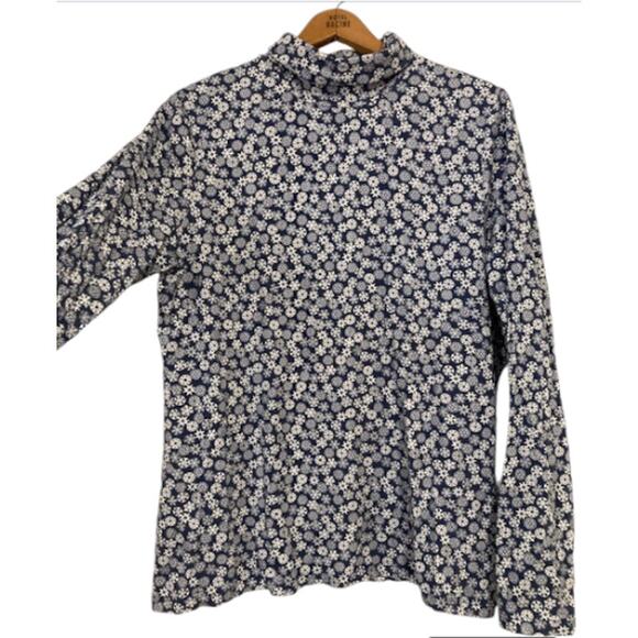 SNOWFLAKE Pattern Turtleneck Shirt - Land's End - Women's Large - Picture 2 of 6